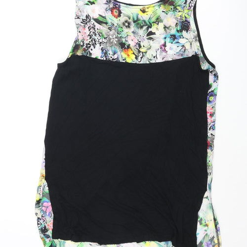 Warehouse Womens Multicoloured Viscose Camisole Blouse Size 12 Round Neck - Floral Front Print