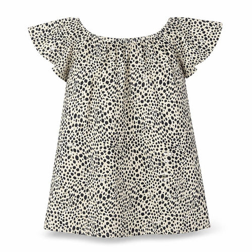ASOS Womens Yellow Animal Print Polyester A-Line Size 14 Boat Neck Pullover - Smocked Cheetah Print