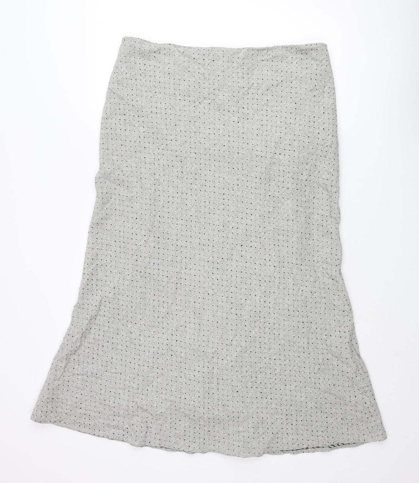 Kaliko Womens Grey Polka Dot Viscose Maxi Skirt Size 18 Zip