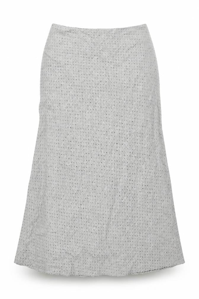 Kaliko Womens Grey Polka Dot Viscose Maxi Skirt Size 18 Zip