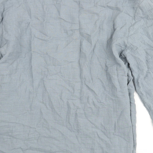H&M Womens Blue Cotton Kimono Blouse Size S V-Neck