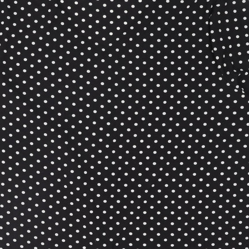 Capsule Womens Black Polka Dot Polyester Basic Blouse Size 28 V-Neck - Button Detail