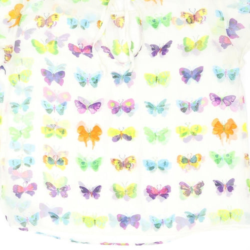 Zara Womens Multicoloured Geometric Polyester Basic Blouse Size M Round Neck - Butterfly Print