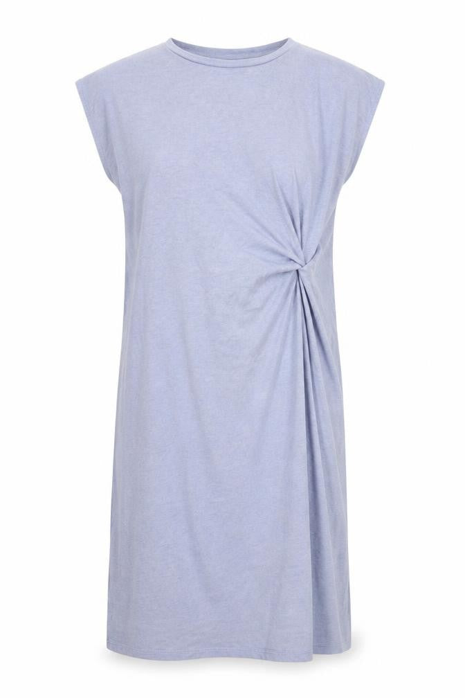 Lefties Womens Blue Polyester Jumper Dress Size XL Round Neck Pullover - Knot Detail