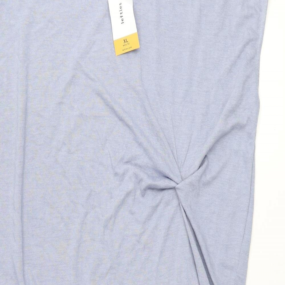 Lefties Womens Blue Polyester Jumper Dress Size XL Round Neck Pullover - Knot Detail