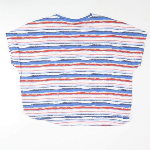 EWM Womens Multicoloured Striped Polyester Basic Blouse Size 18 V-Neck - Button Detail Size 18-20