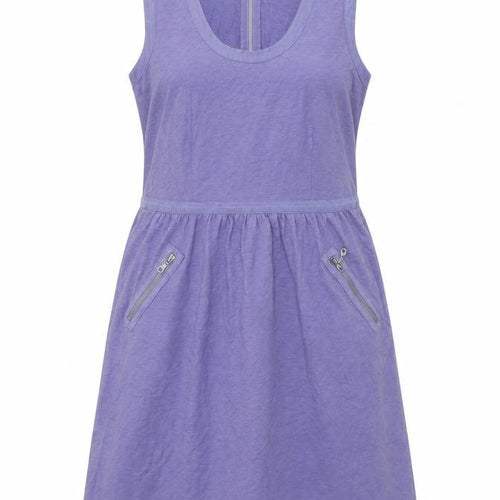Mint Velvet Womens Purple Cotton Shift Size 8 Scoop Neck Zip - Zip Pockets