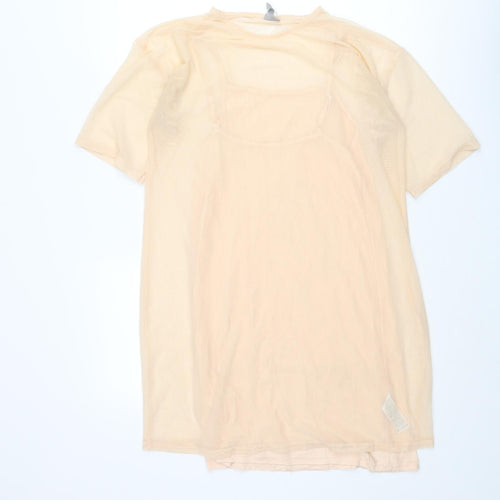 ASOS Womens Beige Polyester Mini Size 10 Round Neck Pullover