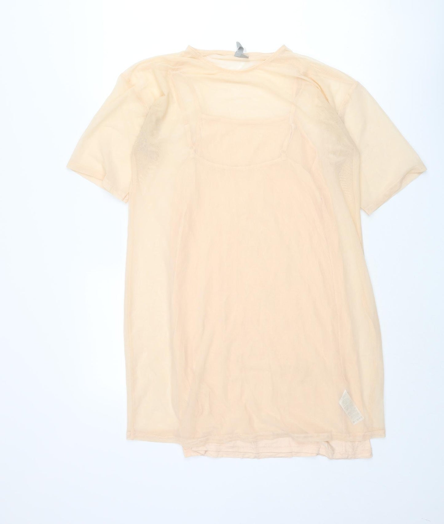 ASOS Womens Beige Polyester Mini Size 10 Round Neck Pullover