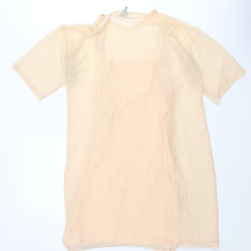 ASOS Womens Beige Polyester Mini Size 10 Round Neck Pullover