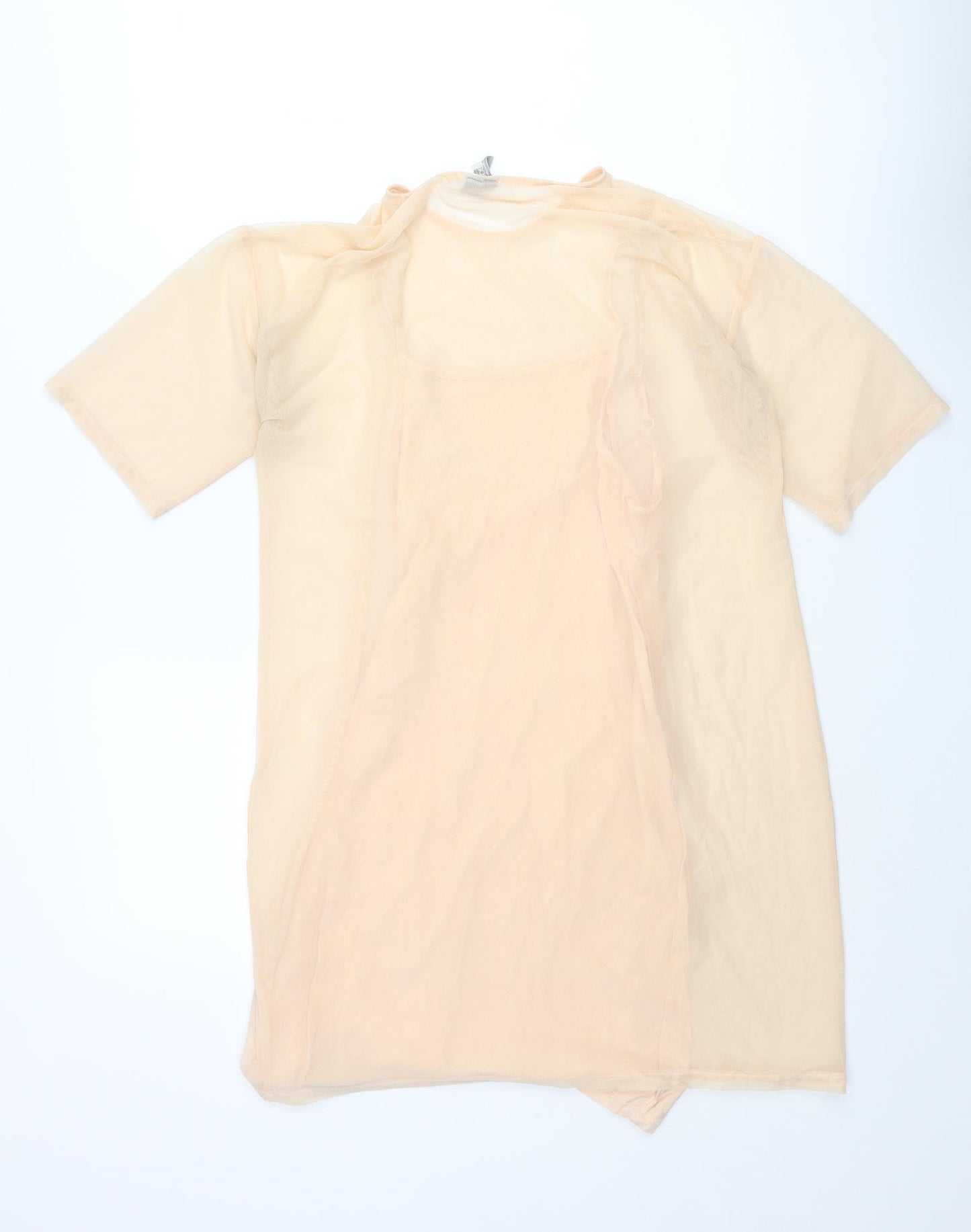 ASOS Womens Beige Polyester Mini Size 10 Round Neck Pullover
