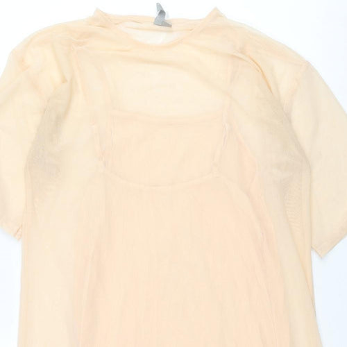 ASOS Womens Beige Polyester Mini Size 10 Round Neck Pullover