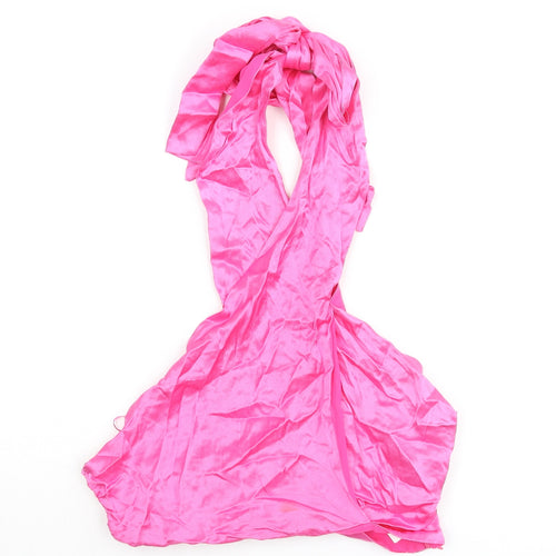 Zara Womens Pink Viscose Cropped Blouse Size M Halter