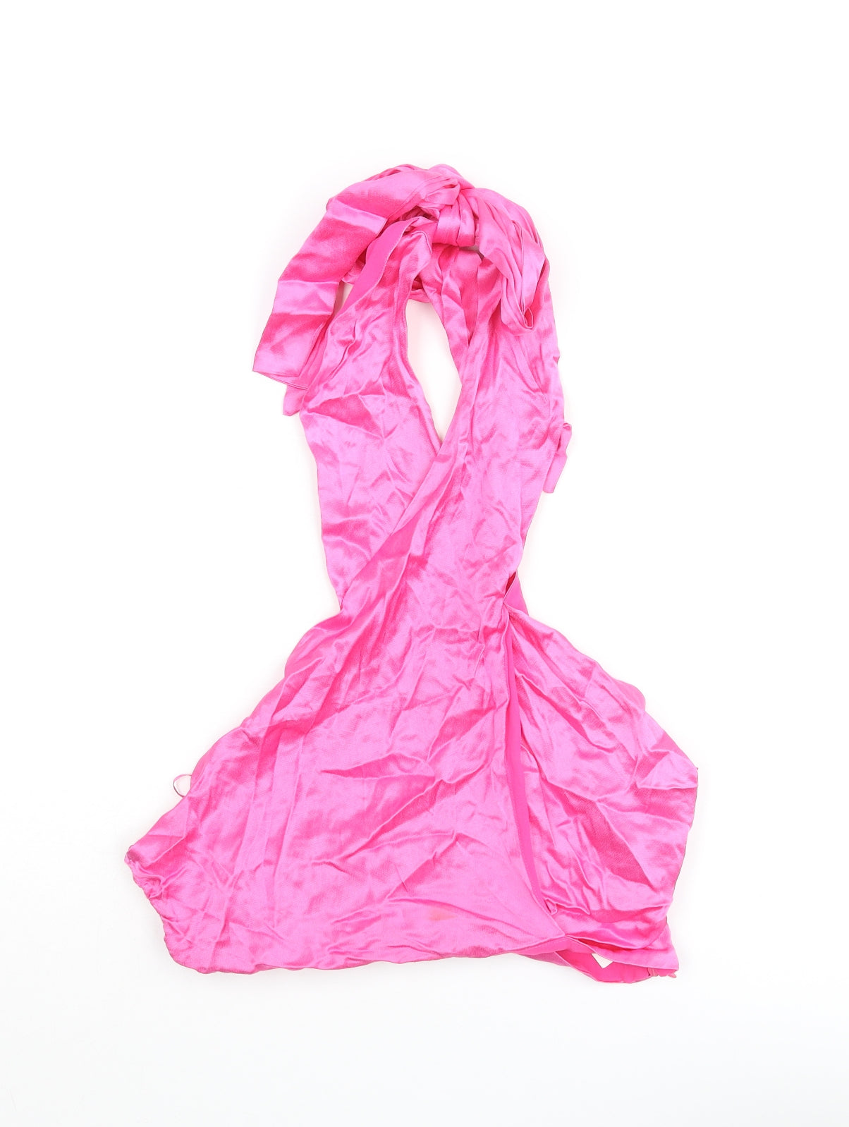 Zara Womens Pink Viscose Cropped Blouse Size M Halter
