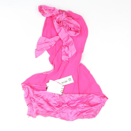 Zara Womens Pink Viscose Cropped Blouse Size M Halter