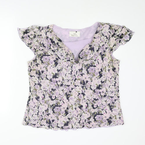 Ann Harvey Womens Multicoloured Floral Polyester Basic Blouse Size 18 Cowl Neck