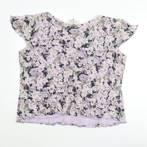 Ann Harvey Womens Multicoloured Floral Polyester Basic Blouse Size 18 Cowl Neck