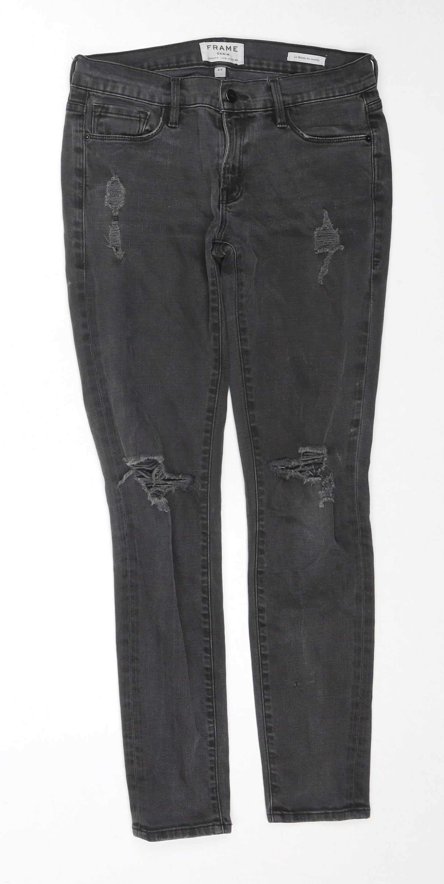 FRAME Womens Grey Cotton Skinny Jeans Size 27 in L28 in Regular Zip