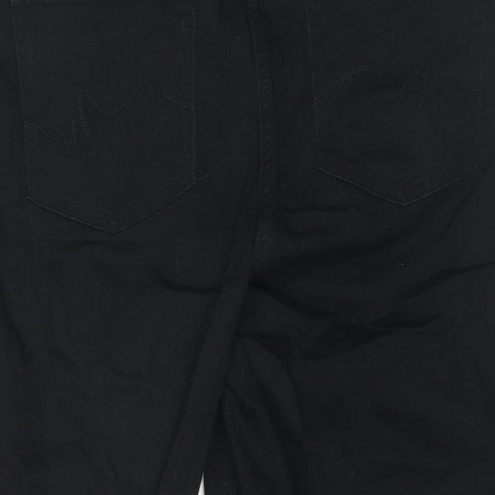 NEXT Womens Black Cotton Skimmer Shorts Size 16 L14 in Regular Zip