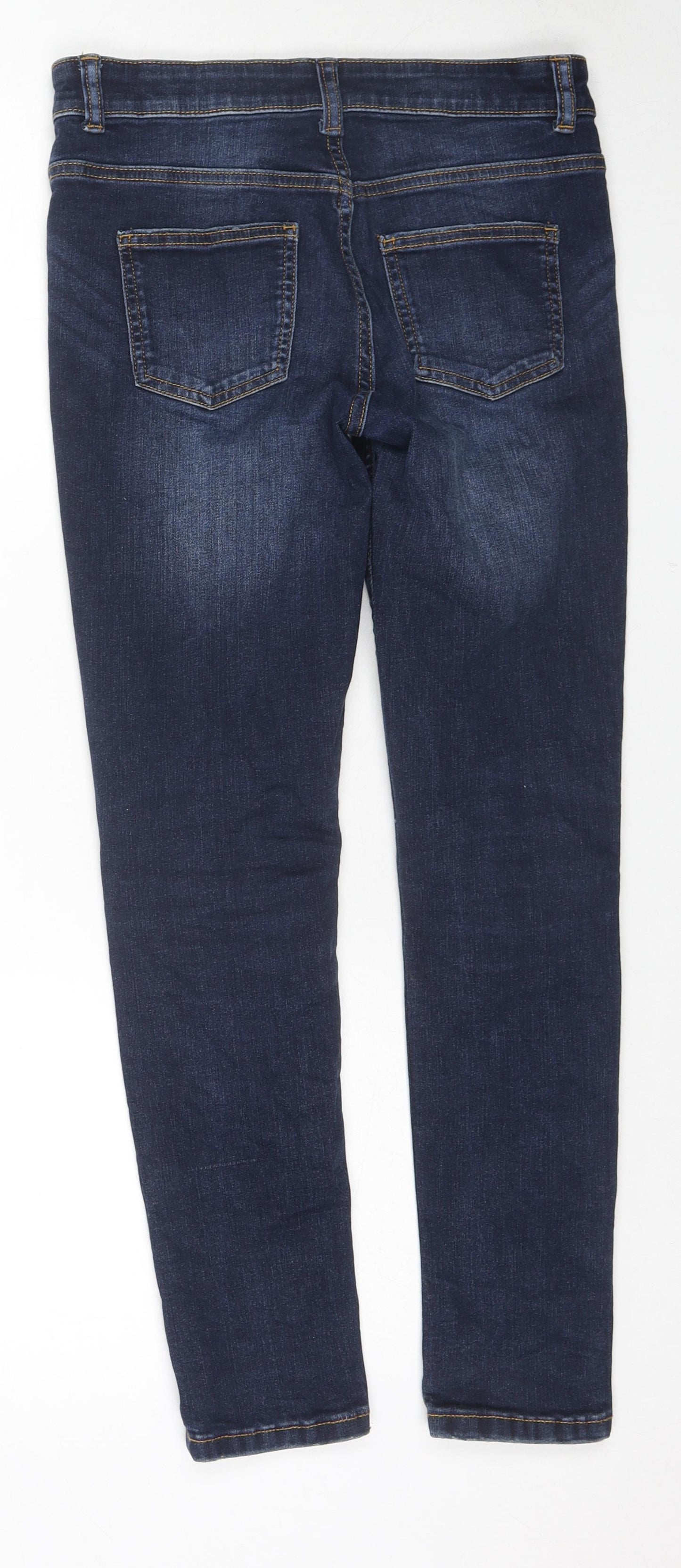 Jeff&Co Girls Blue Cotton Skinny Jeans Size 10-11 Years L26 in Regular Zip