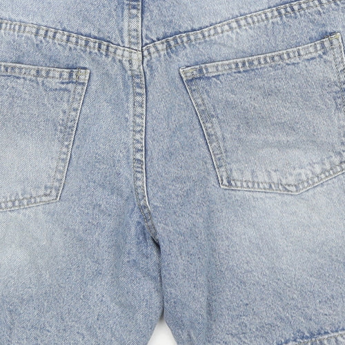 Boohoo Mens Blue Cotton Chino Shorts Size 28 in L6 in Regular Zip