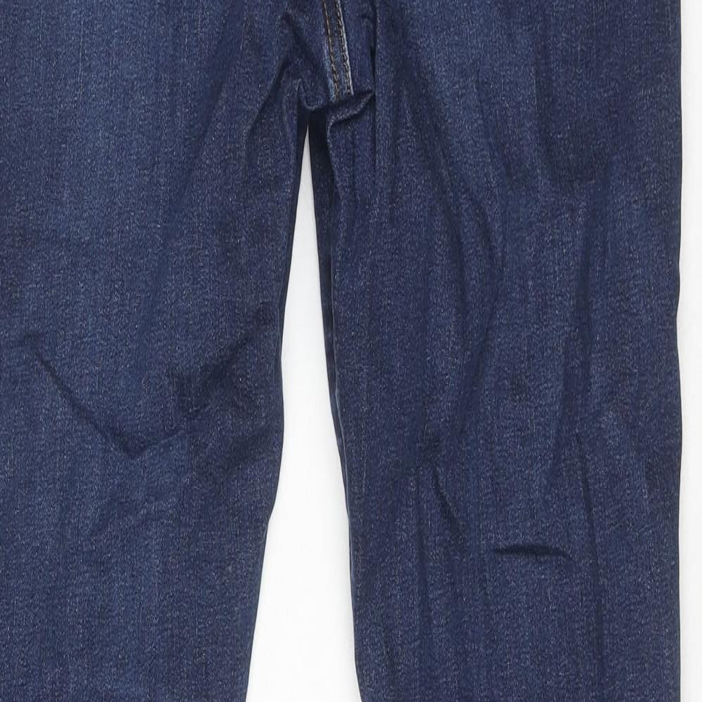 River Island Womens Blue Cotton Flared Jeans Size 12 L32 in Regular Zip