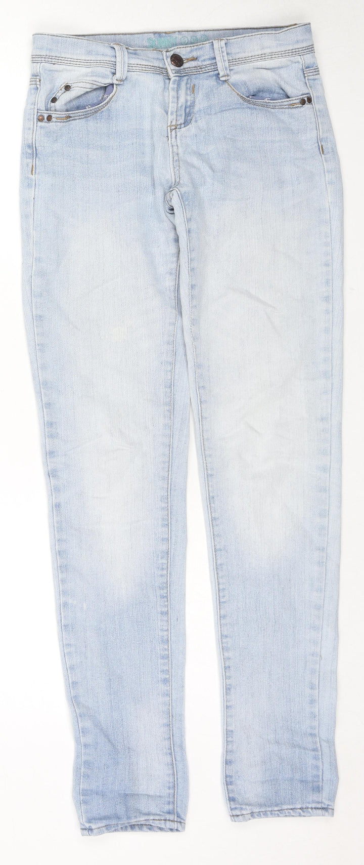 Denim & Co. Womens Blue Cotton Skinny Jeans Size 6 L31 in Regular Zip