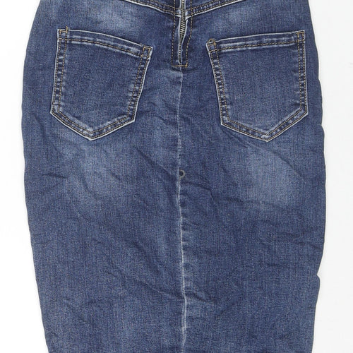 Jeans Wear Womens Blue Cotton A-Line Skirt Size XS Zip
