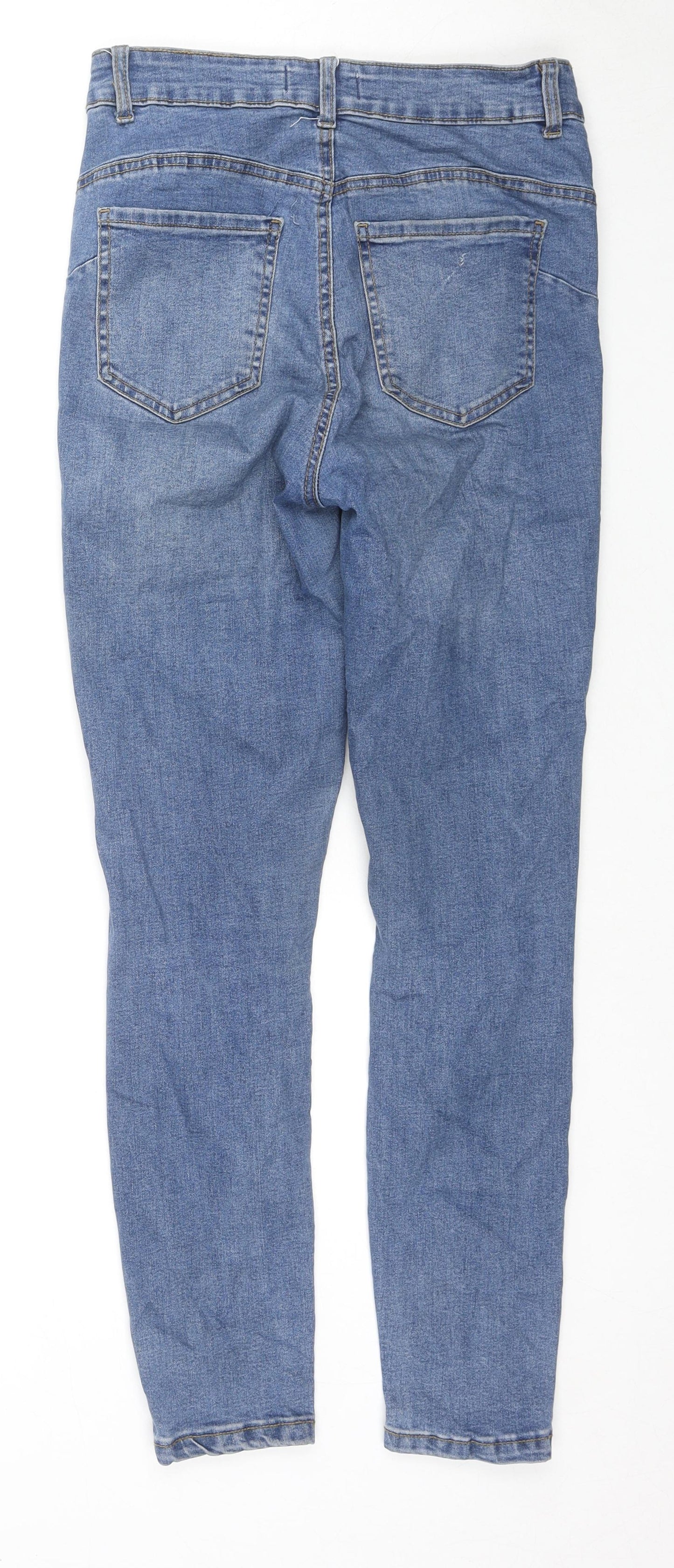 Denim & Co. Womens Blue Cotton Skinny Jeans Size 12 L27 in Regular Zip