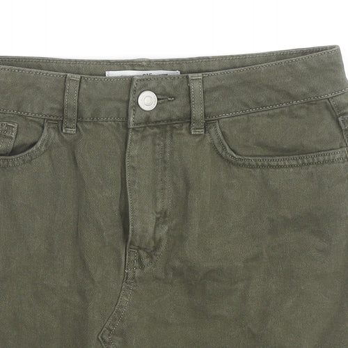 New Look Girls Green Cotton Mini Skirt Size 11 Years Regular Zip