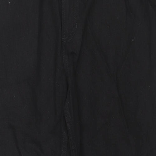 Marks and Spencer Mens Black Cotton Straight Jeans Size 42 in L27 in Regular Zip