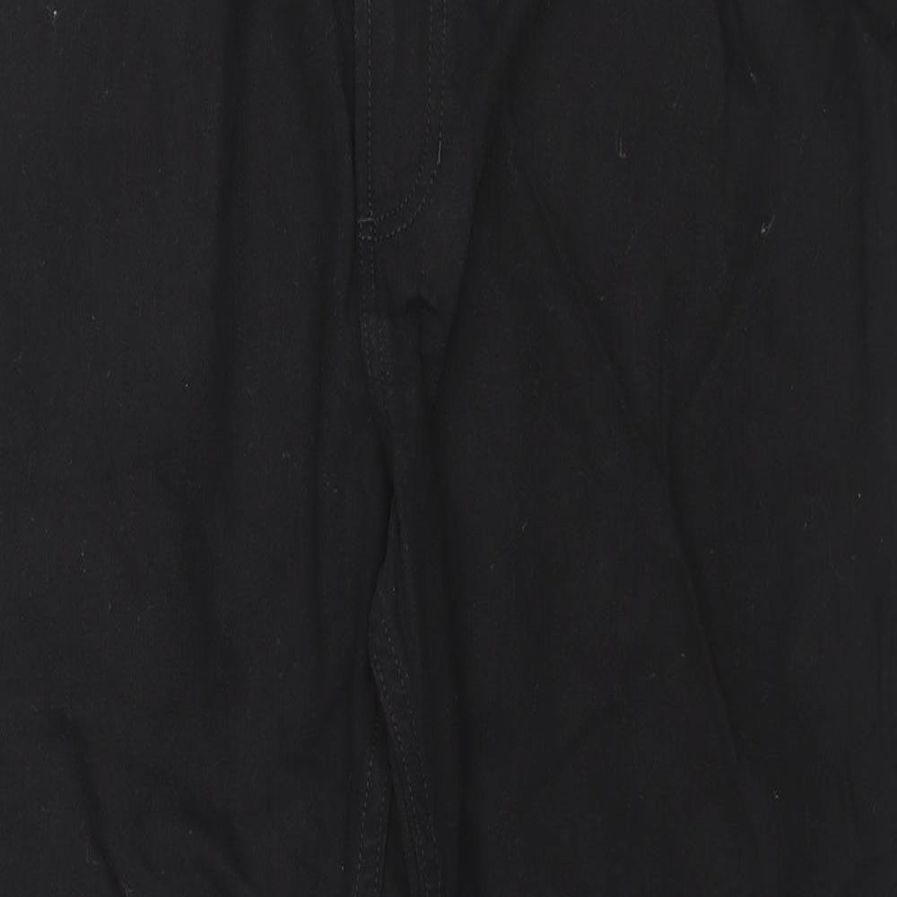 Marks and Spencer Mens Black Cotton Straight Jeans Size 42 in L27 in Regular Zip