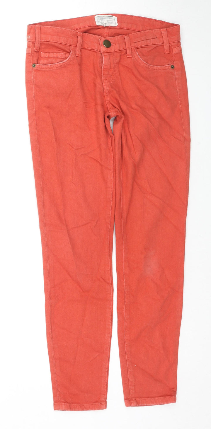 Current/Elliott Womens Orange Cotton Skinny Jeans Size 26 in L28 in Regular Zip