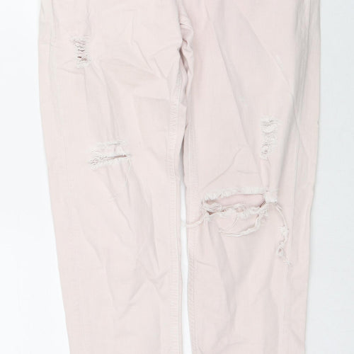 Zara Womens Pink Cotton Skinny Jeans Size 32 in L27 in Regular Zip