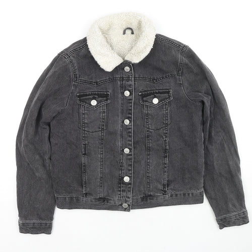 Topshop Womens Black Jacket Size 8 Button
