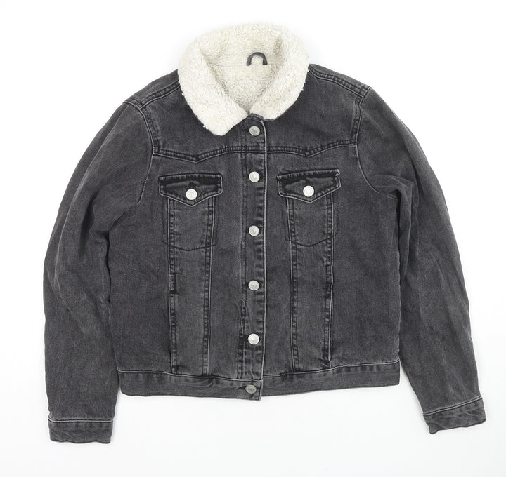Topshop Womens Black Jacket Size 8 Button