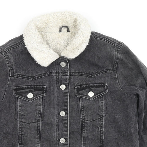 Topshop Womens Black Jacket Size 8 Button