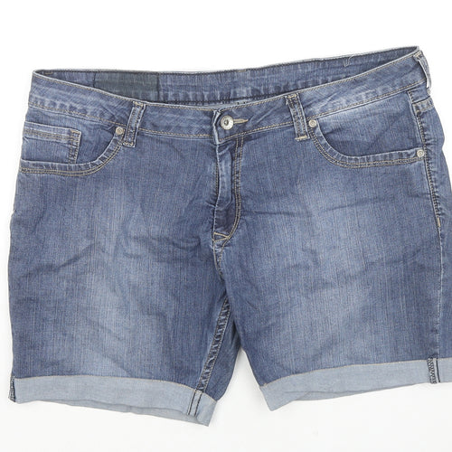 I Jeanswear Womens Blue Cotton Skimmer Shorts Size 36 in L6 in Regular Zip