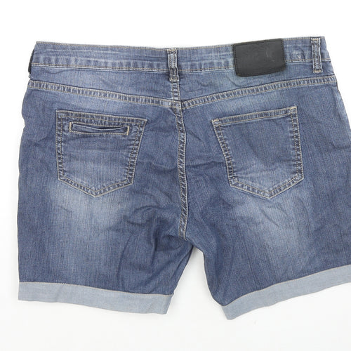 I Jeanswear Womens Blue Cotton Skimmer Shorts Size 36 in L6 in Regular Zip