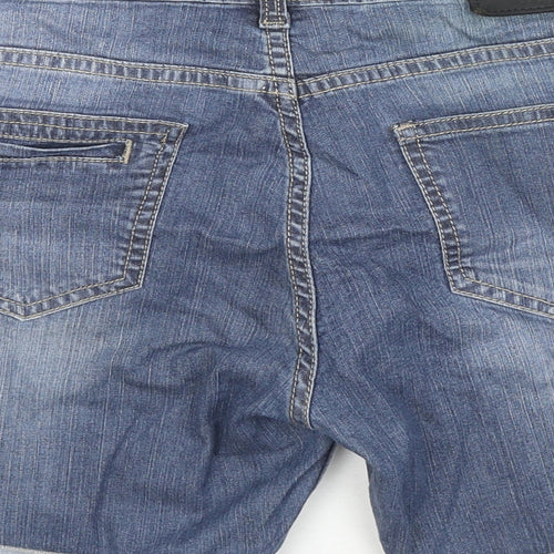 I Jeanswear Womens Blue Cotton Skimmer Shorts Size 36 in L6 in Regular Zip