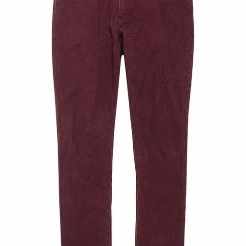 Reverse Womens Red Cotton Skinny Jeans Size 32 in L32 in Regular Zip
