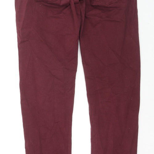 Reverse Womens Red Cotton Skinny Jeans Size 32 in L32 in Regular Zip
