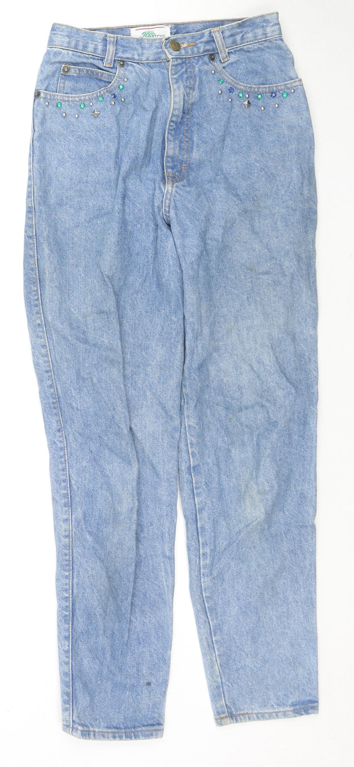 Palmetto's Womens Blue Cotton Straight Jeans Size 26 in L27 in Regular Zip