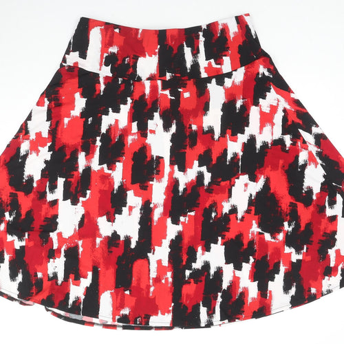 Damart Womens Red Geometric Polyester Flare Skirt Size 18