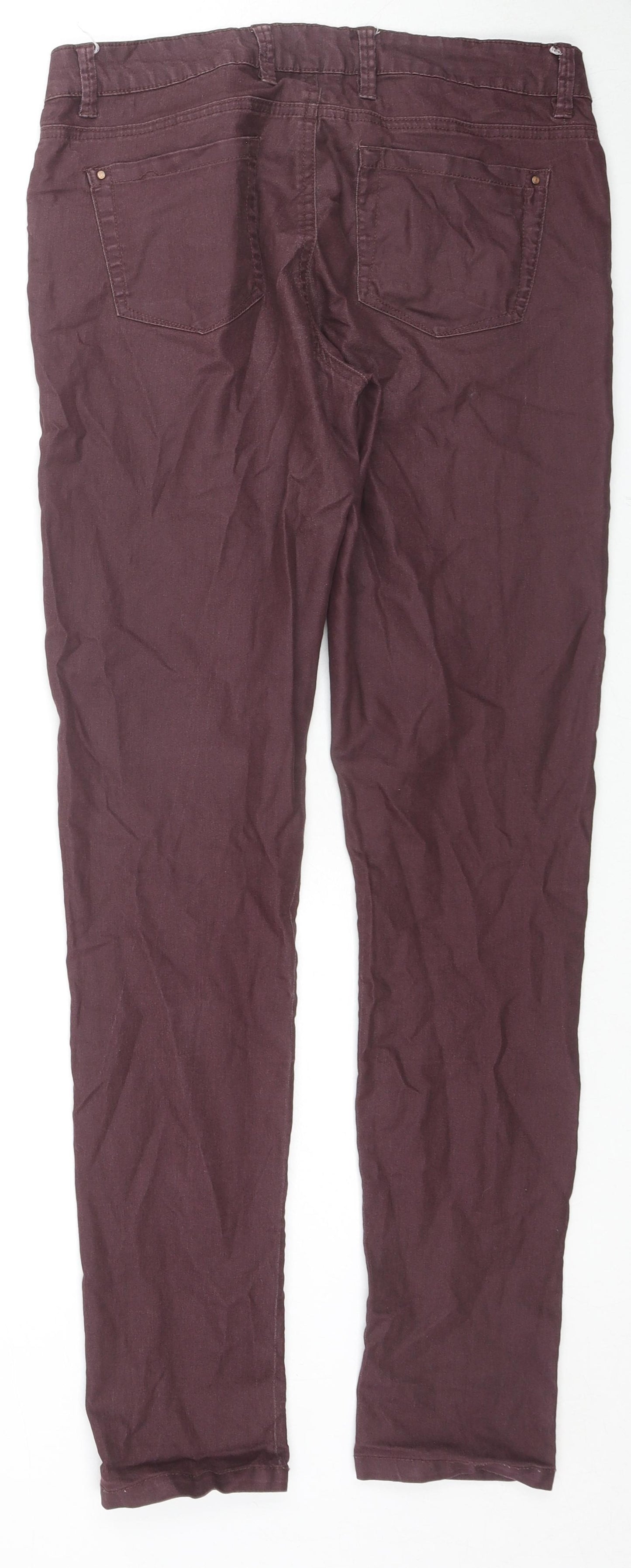 ESMARA Womens Red Cotton Skinny Jeans Size 16 L30 in Regular Zip