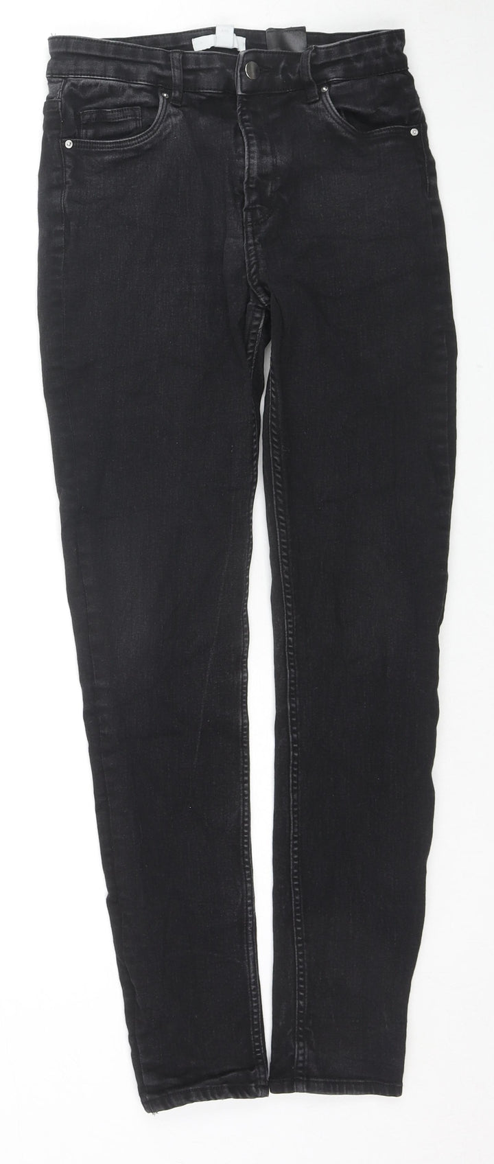 H&M Womens Black Cotton Skinny Jeans Size 10 L28 in Regular Zip