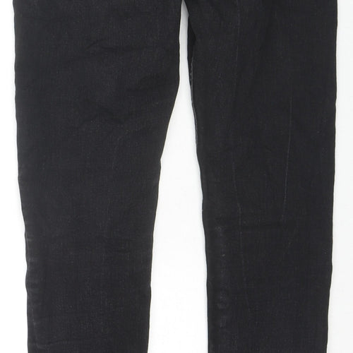 H&M Womens Black Cotton Skinny Jeans Size 10 L28 in Regular Zip