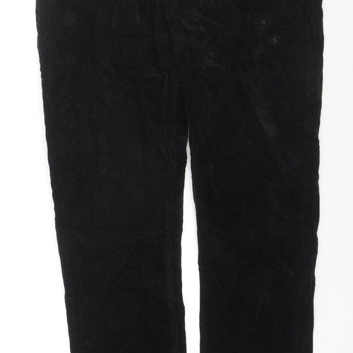 Weekday Womens Black Cotton Trousers Size 36 L30 in Regular Zip