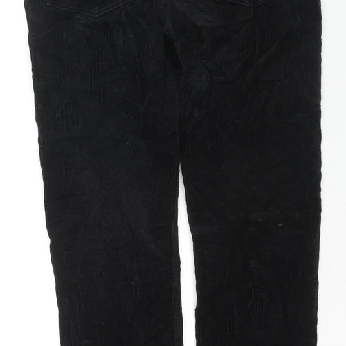 Weekday Womens Black Cotton Trousers Size 36 L30 in Regular Zip