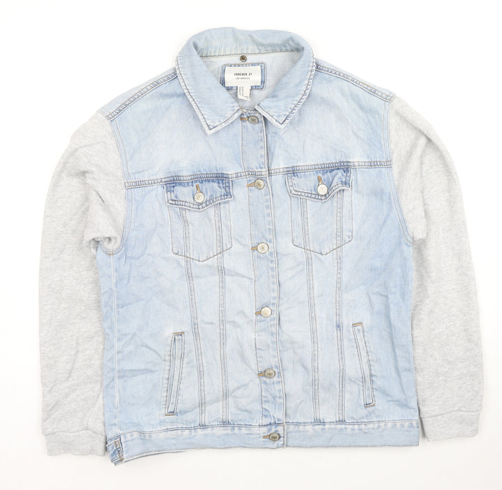 FOREVER 21 Womens Blue Jacket Size M Button